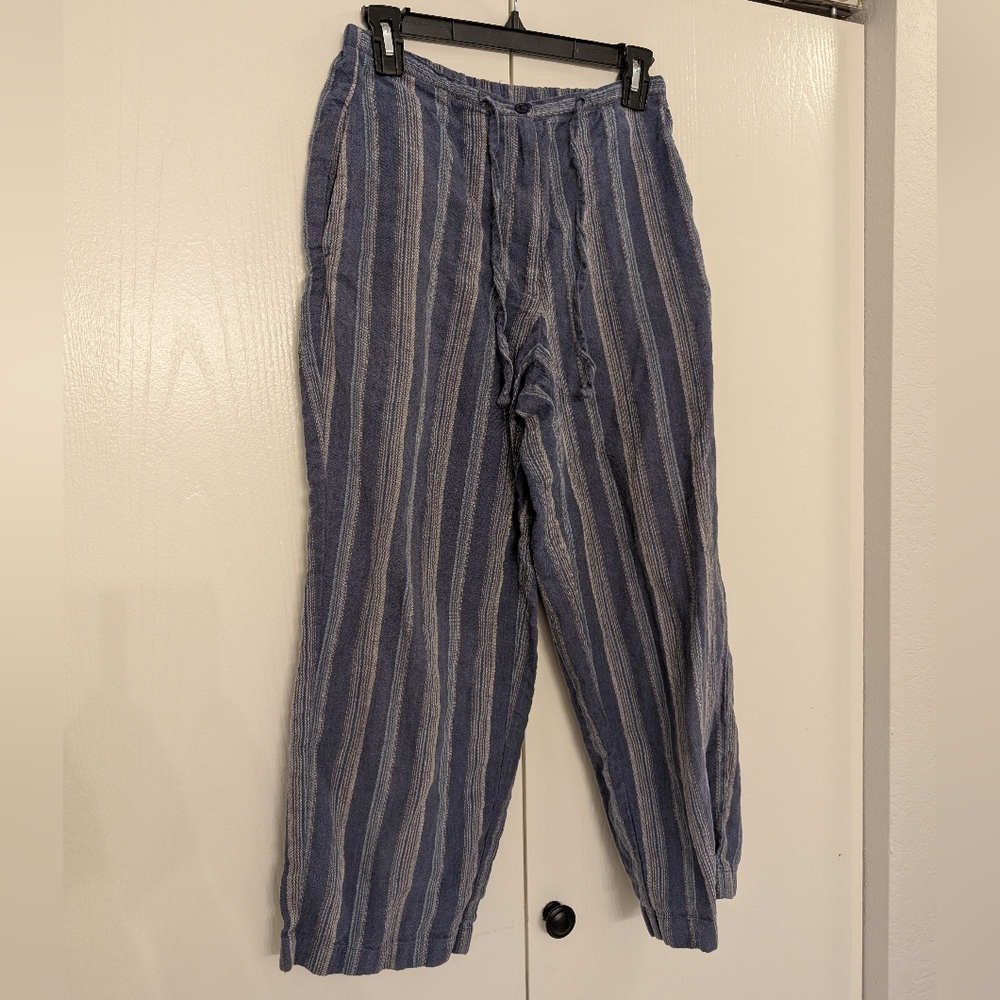 Blue Striped Lightweight Women's Pants